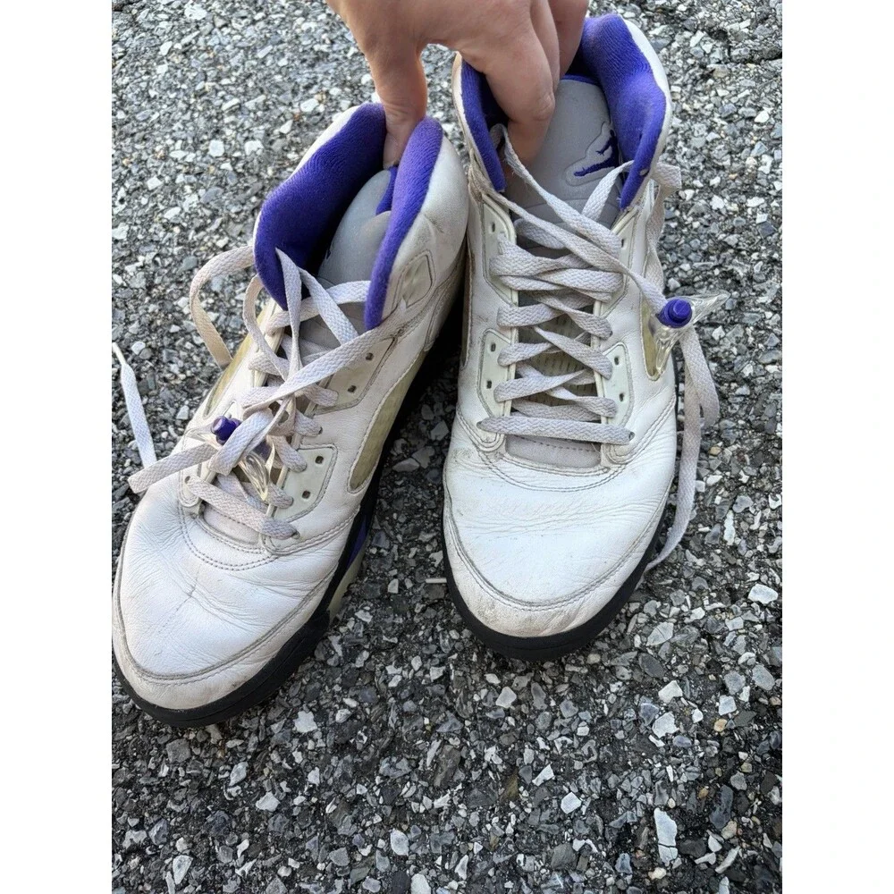 Nike Air Jordan 5 Retro Concord White Black Purple Men Sneaker DD0587-141 Sz 9.5